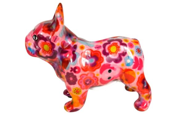 Pomme Pidou Spardose Money Bank Bulldogge Jack Petit Pink Flower