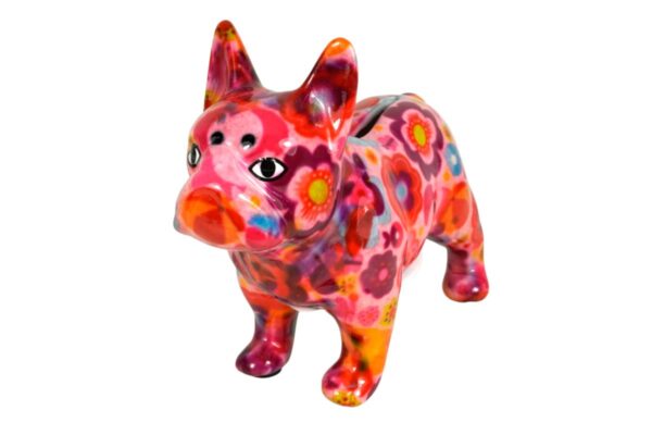 Pomme Pidou Spardose Money Bank Bulldogge Jack Petit Pink Flower