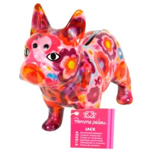 Pomme Pidou Spardose Money Bank Bulldogge Jack Petit Pink Flower