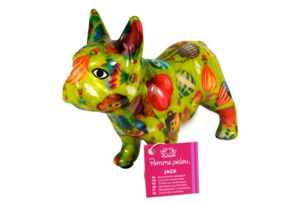 Pomme Pidou Spardose Money Bank Bulldogge Jack Petit Grün Cirkus