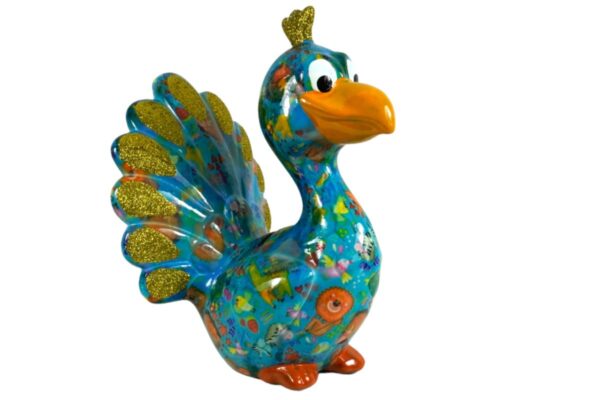 Pomme Pidou Spardose Money Bank Pfau Paolo Türkis Gold