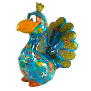 Pomme Pidou Spardose Money Bank Pfau Paolo Türkis Gold