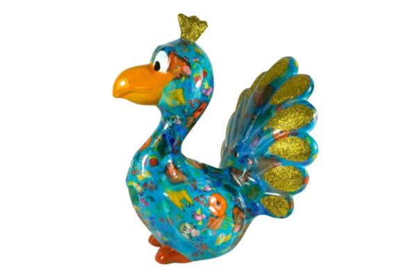 Pomme Pidou Spardose Money Bank Pfau Paolo Türkis Gold