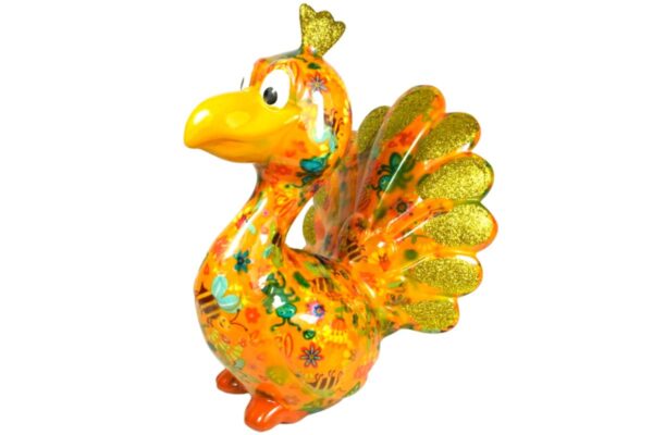 Pomme Pidou Spardose Money Bank Pfau Paolo Orange Bugs Gold