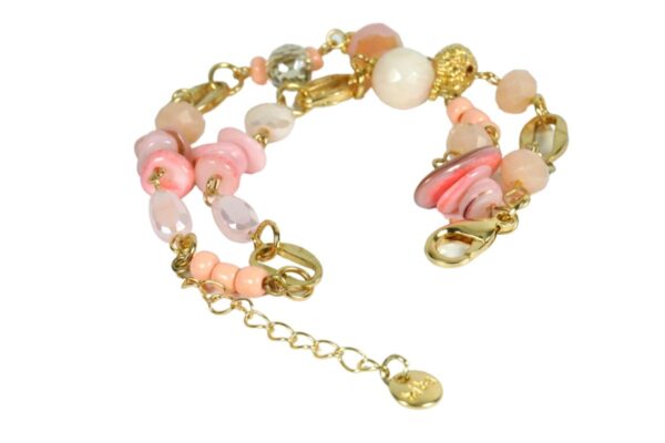 Biba Armband Perlen Sweet Rose Damen Armband Gold Anhänger