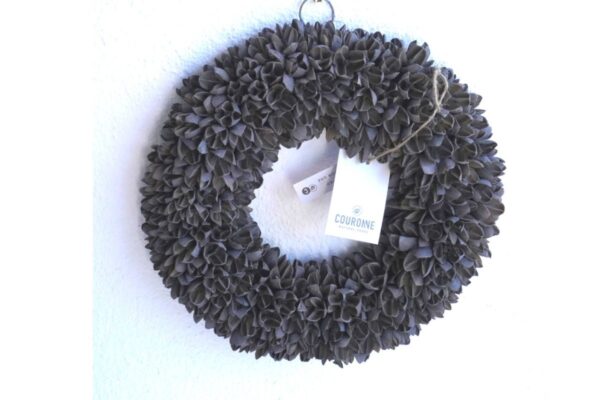 Couronne Wandkranz Naturkranz Bakuli Wreath Dark Grey Wash 30 ∅