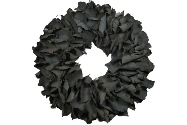 Couronne Deko Kranz Naturkranz Palm Petal Wreath Dark Grey Wash 40∅