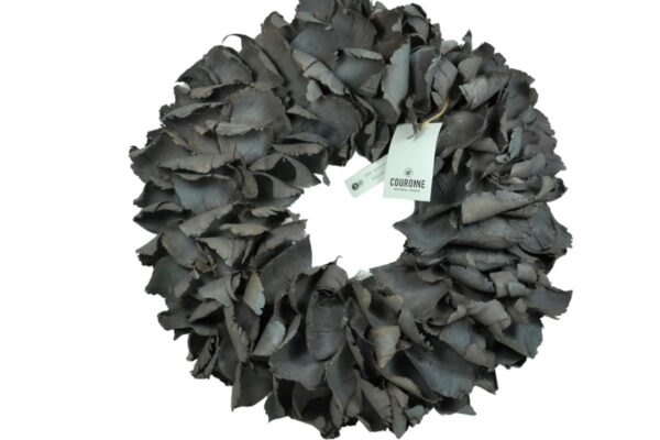 Couronne Deko Kranz Naturkranz Palm Petal Wreath Dark Grey Wash 40∅