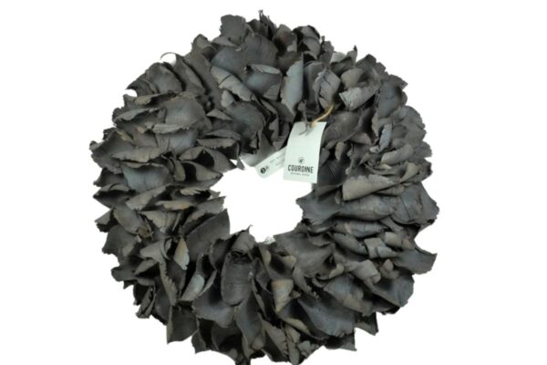 Couronne Deko Kranz Naturkranz Palm Petal Wreath Dark Grey Wash 40∅