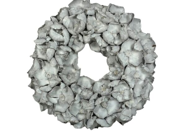 Couronne Deko Kranz Naturkranz Palm Cup Wreath White Wash 45∅