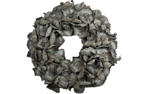 Couronne Deko Kranz Naturkranz Palm Cup Wreath Grey Mist Wash 45∅
