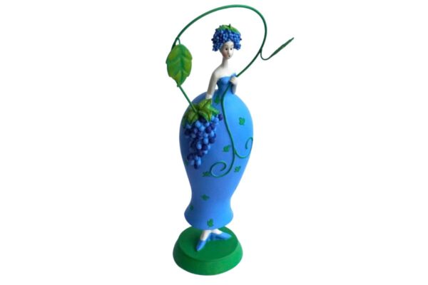 Dekofigur Teelichthalter Kerzenhalter Blumenmädchen Weintraubenmädchen