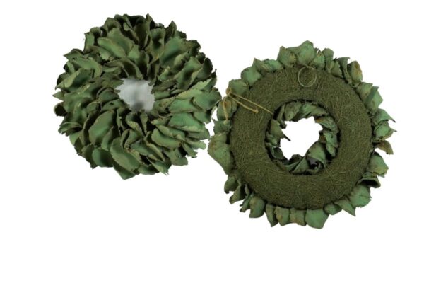 Couronne Deko Kranz Naturkranz Palm Petal Wreath Sea Green 25∅