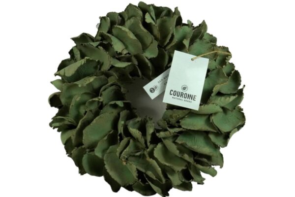 Couronne Deko Kranz Naturkranz Palm Petal Wreath Sea Green 25∅