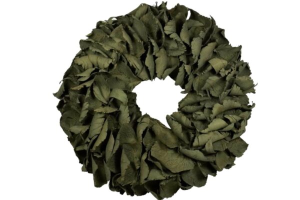 Couronne Deko Kranz Naturkranz Palm Petal Wreath Old Green Wash 40∅