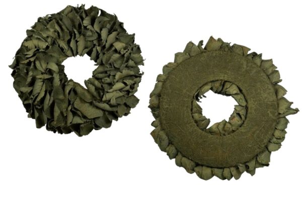 Couronne Deko Kranz Naturkranz Palm Petal Wreath Old Green Wash 40∅