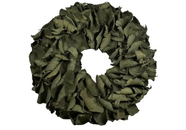 Couronne Deko Kranz Naturkranz Palm Petal Wreath Old Green Wash 40∅