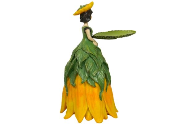 Dekofigur Teelichthalter Kerzenhalter Blumenmädchen Sonnenblumenmädchen