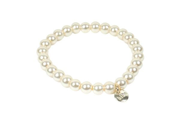 Biba Armband Perlweiß Perle Damen Armband Anhänger Silber