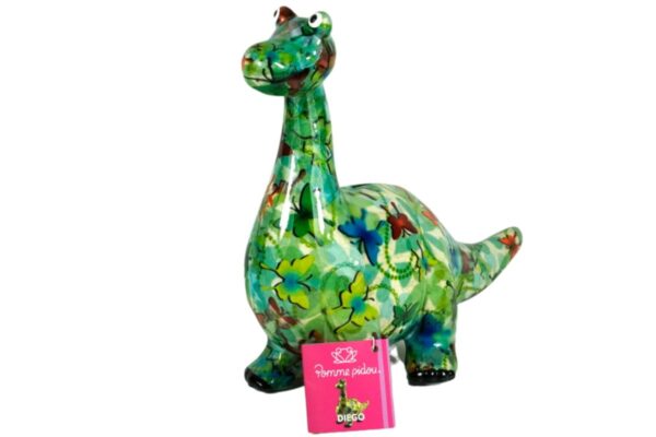 Pomme Pidou Spardose Money Bank Dino Diego Grün Schmetterlinge