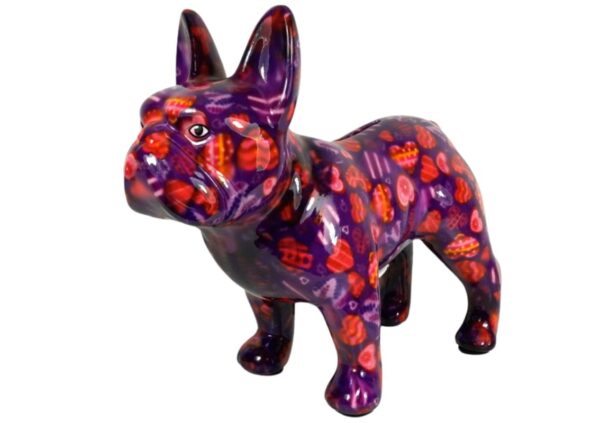 Pomme Pidou Spardose Money Bank Bulldogge Jack Lila Herz