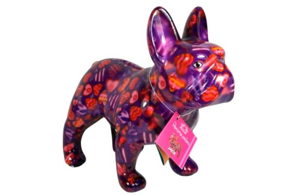 Pomme Pidou Spardose Money Bank Bulldogge Jack Lila Herz