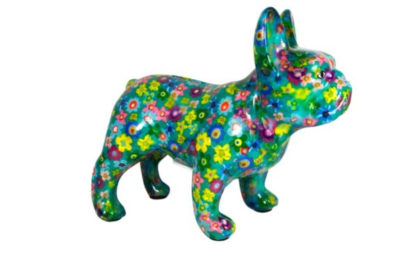 Pomme Pidou Spardose Money Bank Bulldogge Jack Gelbe Blumen