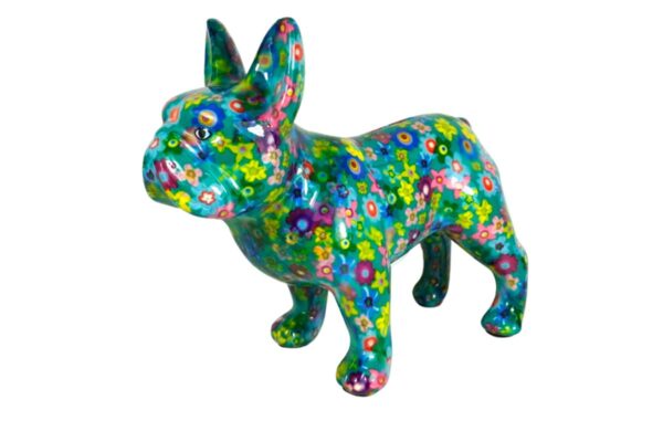 Pomme Pidou Spardose Money Bank Bulldogge Jack Gelbe Blumen