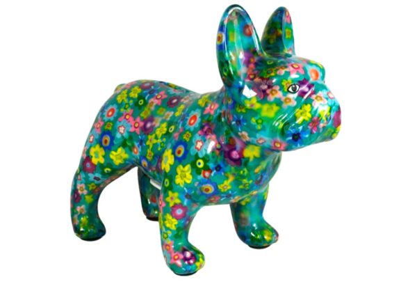 Pomme Pidou Spardose Money Bank Bulldogge Jack Gelbe Blumen