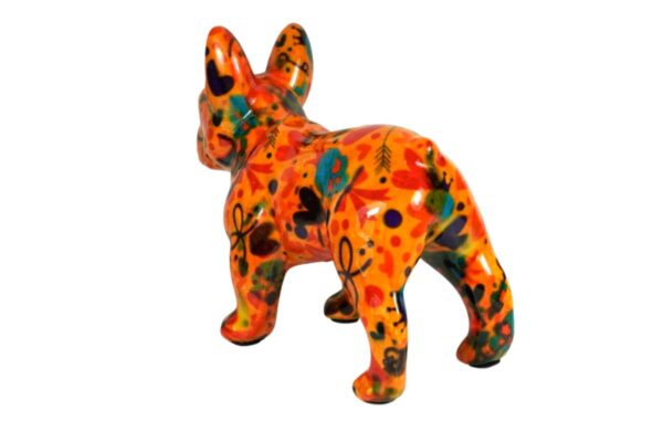 Pomme Pidou Spardose Money Bank Bulldogge Jack Orange Blumen