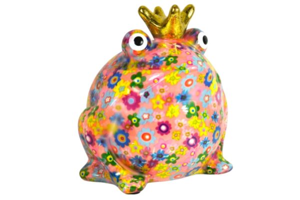 Pomme Pidou Spardose Money Bank Frosch Freddy Blümchen Rosa
