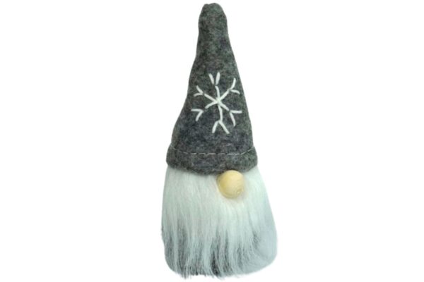 Dekofigur Deko Wichtel aus Filz Plüsch Grau Handmade