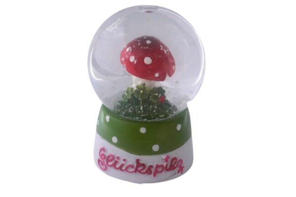 Deko Schneekugel Glimmerkugel Glitzerkugel Glückspilz Fliegenpilz