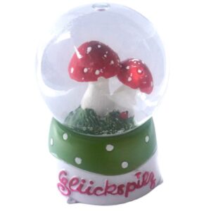 Deko Schneekugel Glimmerkugel Glitzerkugel Glückspilz Fliegenpilze