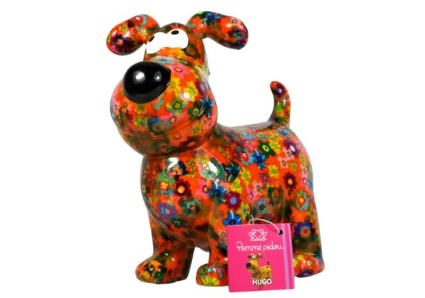 Pomme Pidou Spardose Money Bank Hugo Dog Orange Flower