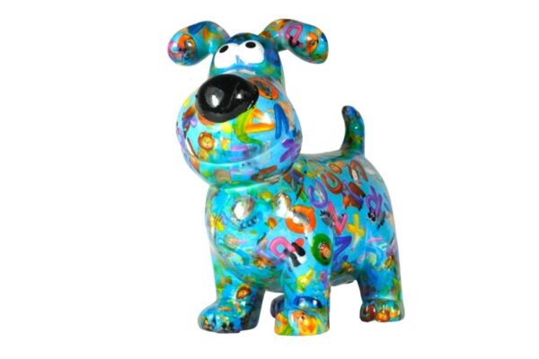 Pomme Pidou Spardose Money Bank Hugo Dog Blue ABC