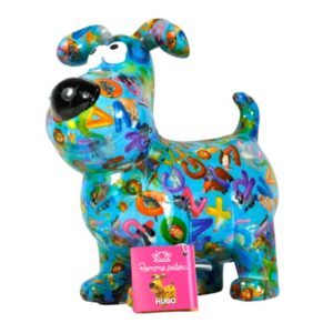 Pomme Pidou Spardose Money Bank Hugo Dog Blue ABC