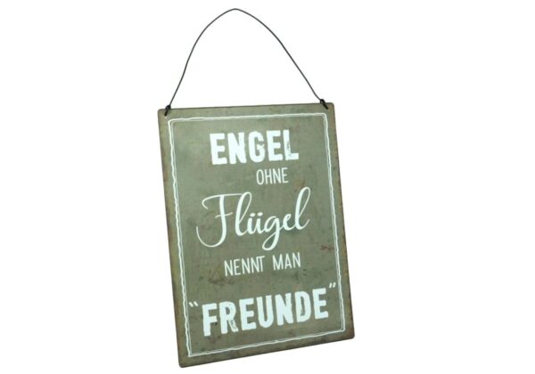 Deko Blechschild Aufhänger Engel ohne Flügel nennt man Freunde