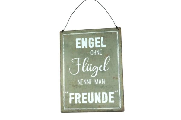 Deko Blechschild Aufhänger Engel ohne Flügel nennt man Freunde