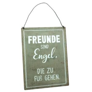 Deko Blechschild Aufhänger Freunde sind wie Engel die zu Fuß gehen