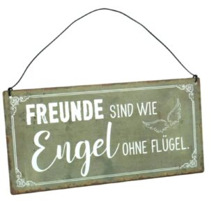 Deko Blechschild Aufhänger Freunde sind wie Engel ohne Flügel