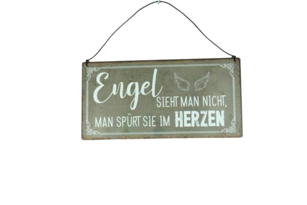 Deko Blechschild Aufhänger Engel sieht man nicht man spürt sie im Herzen