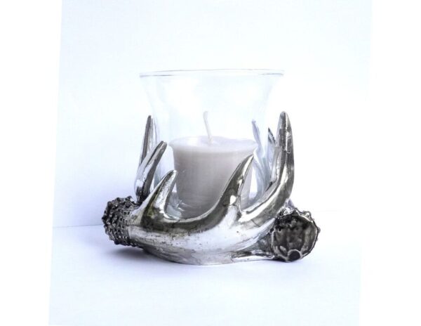 Deko Kerzenhalter Teelichthalter Windlicht Geweihhalter mit Glas