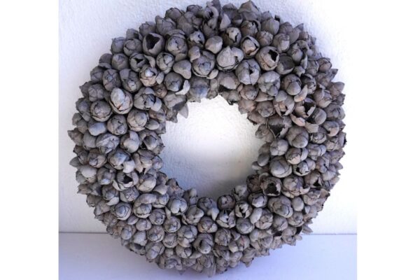 Couronne Türkranz Coconut Fruits Wandkranz Trocken Haltbar Smoke Grey Handarbeit 40cm ∅