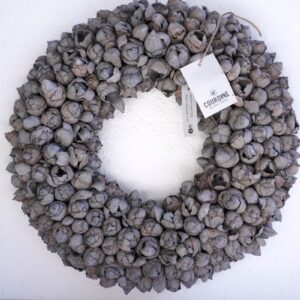 Couronne Türkranz Coconut Fruits Wandkranz Trocken Haltbar Smoke Grey Handarbeit 40cm ∅