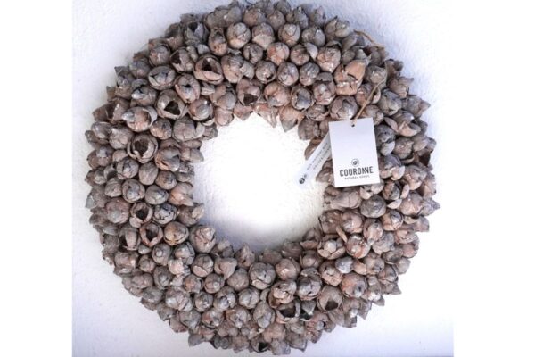 Couronne Türkranz Coconut Fruits Wandkranz Trocken Haltbar Nuss Brown Handarbeit 40cm ∅