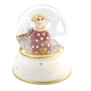 Pape Schneekugel Glimmerkugel Lotta Schutzengel Rot mit Silber Punkten