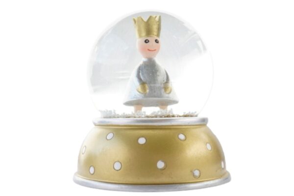 Pape Schneekugel Glimmerkugel Little King Gold Base mit Weißen Punkten