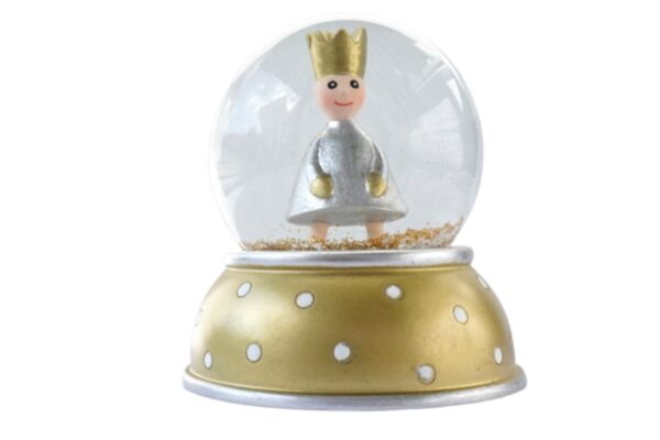 Pape Schneekugel Glimmerkugel Little King Gold Base mit Weißen Punkten