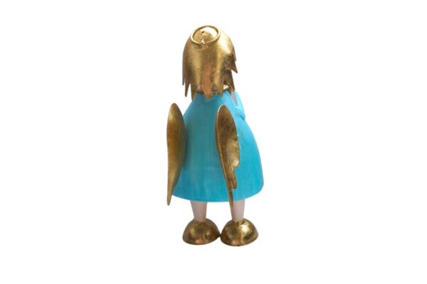Pape Deko Figur Blechpuppe Schutzengel Lena mit Herz Gold Türkis 16cm